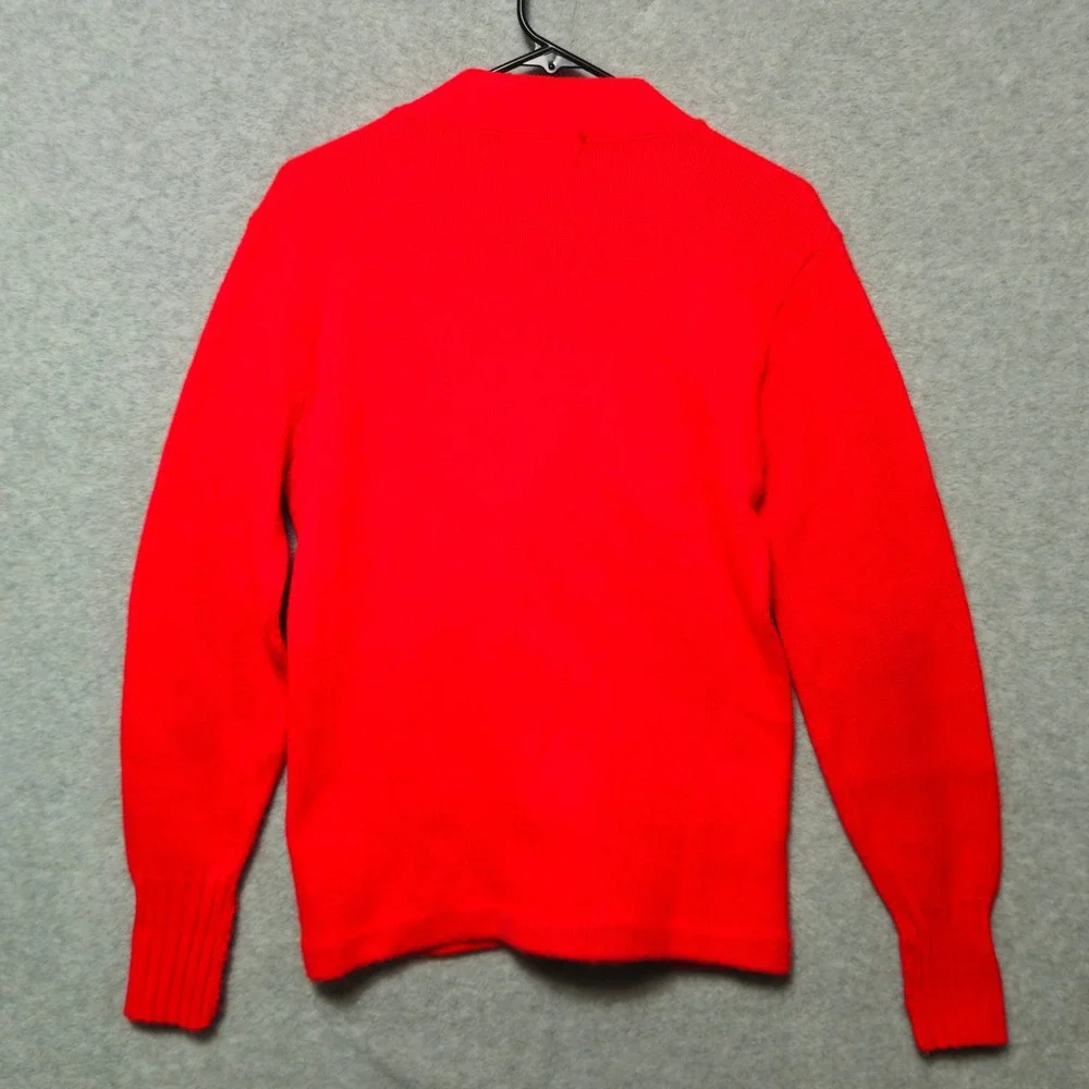 Vintage Miami Knitting Mills Red Varsity Letterman Cardigan SJ Patch Mens Small